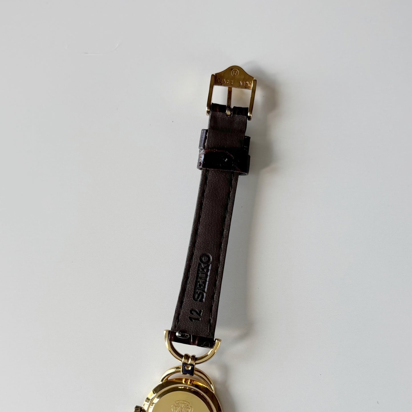 Gucci 1990s Round Dial Horsebit Gold Plated Watch