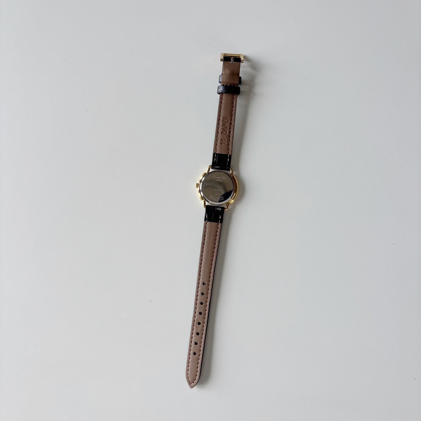 Dior 1990s Seashell Round Dial Gold Plated Watch