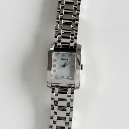 Fendi 1990s Seashell Dial Tank Stainless steel Watch