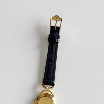 Gucci 1990s Gold Dial Gold Plated Horsebit Watch
