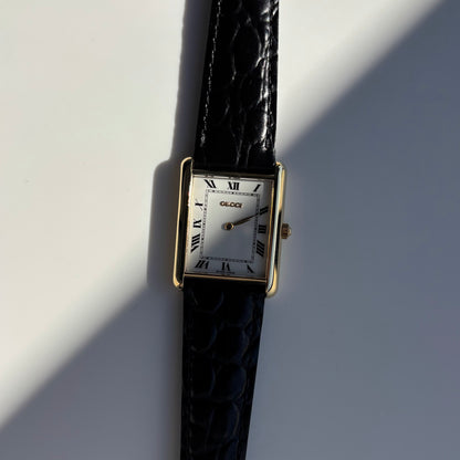 Gucci 1990s 18K Solid Gold Tank Watch