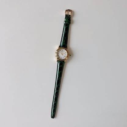 Gucci 1990s Date Round Dial Gold Plated Watch