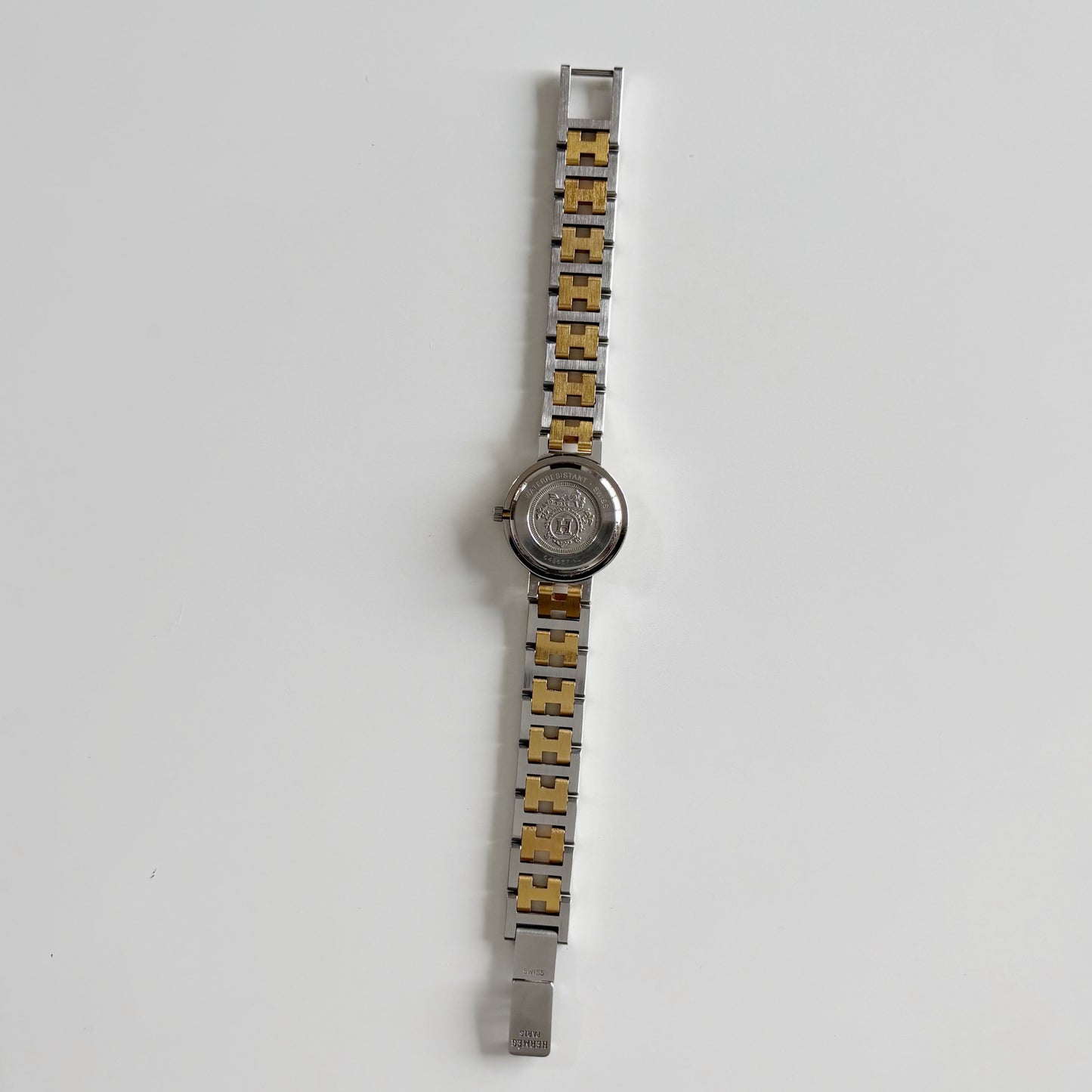 Hermes 1990s Clipper Date Two Tone Watch