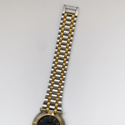 Gucci 1990s Black Dial Two Tone Watch