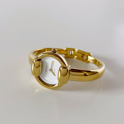 Gucci 1990s Gold Plated Bangle Watch (Small)