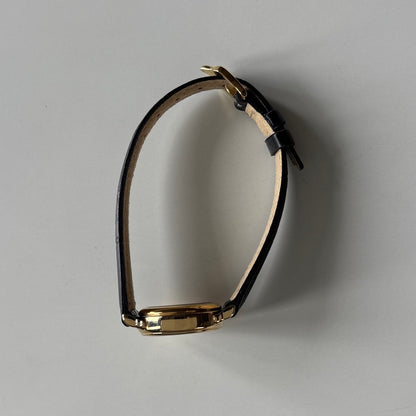Celine 1980s Seashell Round Dial Gold Plated Watch