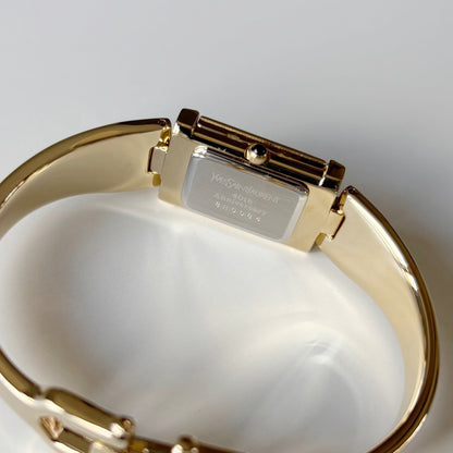 Yves Saint Laurent 1990s Peek-A-Boo Gold Plated Bangle Watch