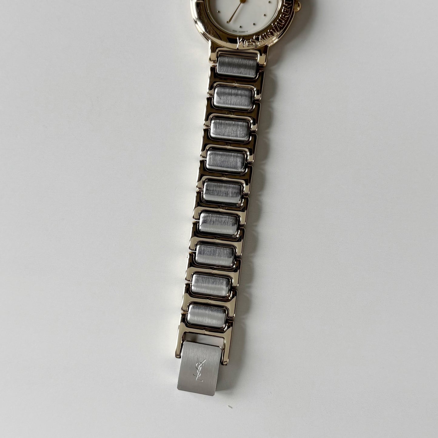 Yves Saint Laurent 1990s Round Dial Two Tone Watch