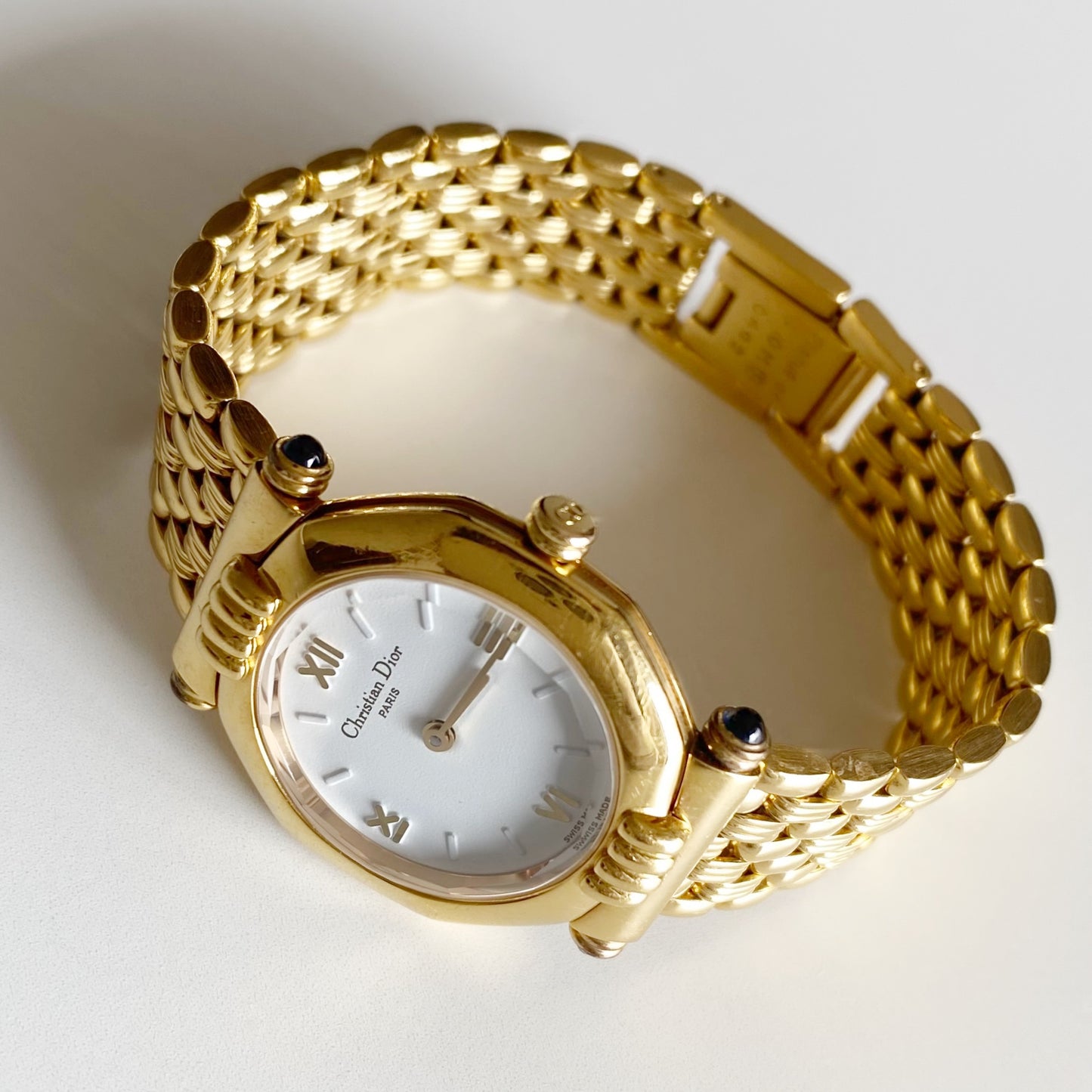 Dior 1990s Octagon Gold Plated Watch