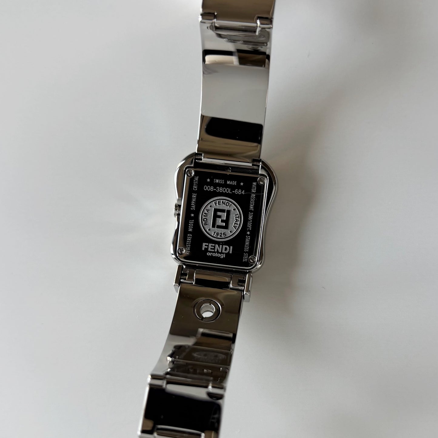 Fendi 1990s Seashell Dial Stainless steel Silver Buckle Watch