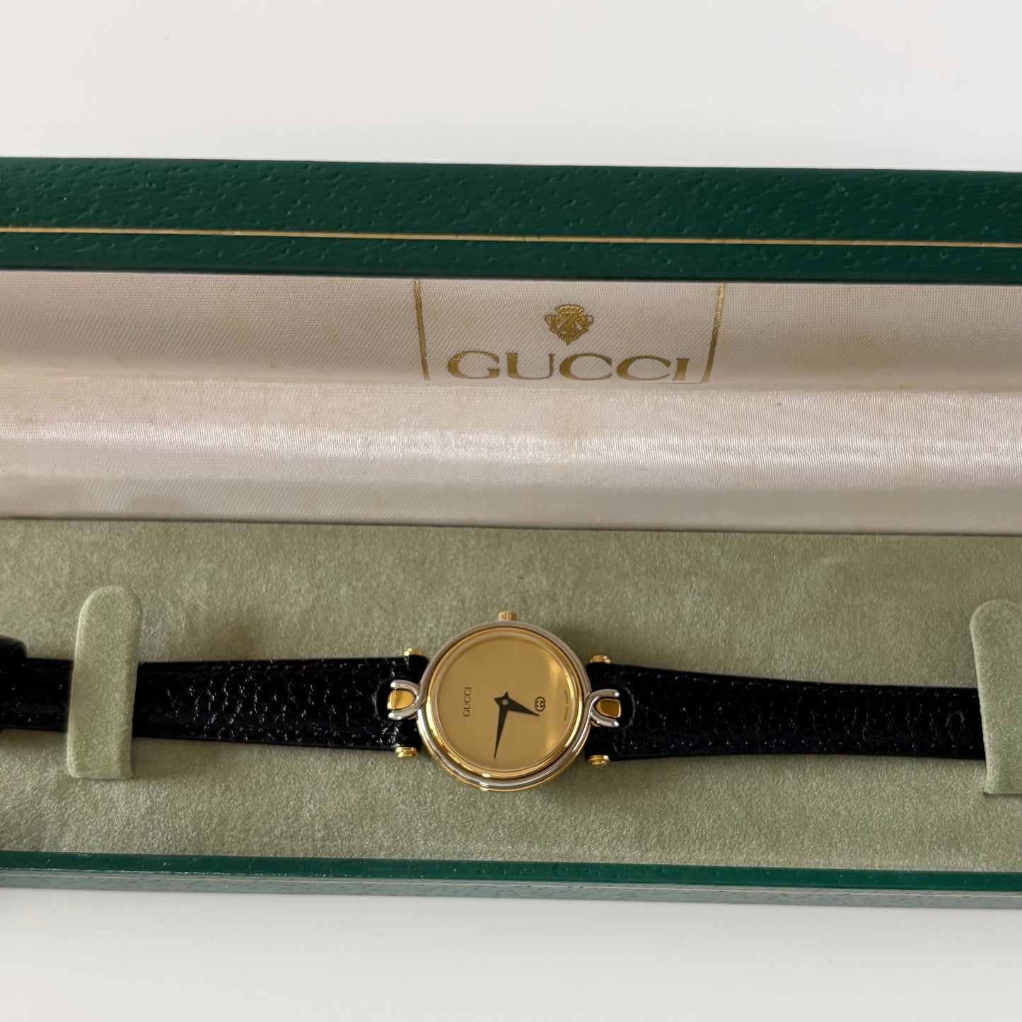 Gucci 1990s Round Dial Two Tone Watch