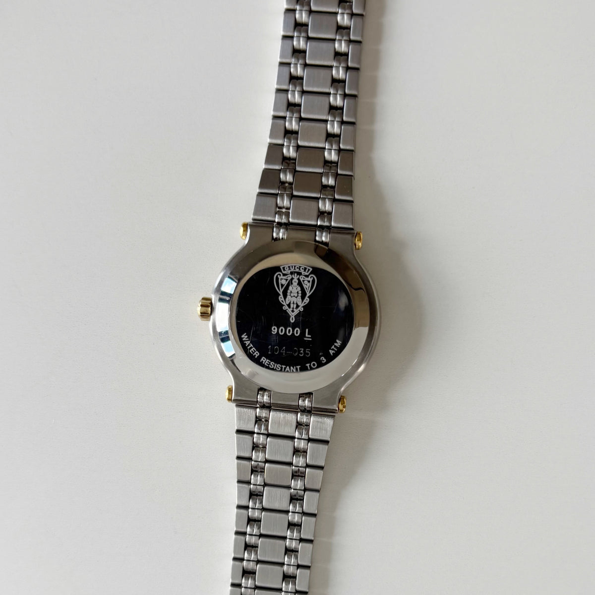 Gucci 1980s Date Round Dial Two Tone Gold Plated Watch