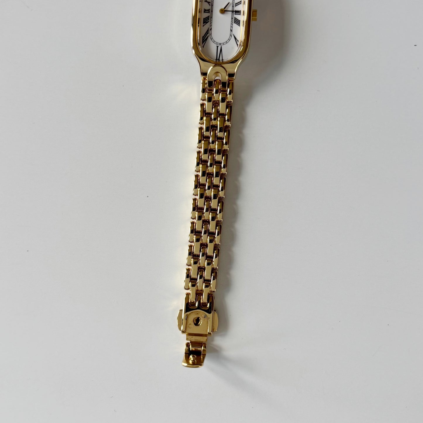 Yves Saint Laurent 1990s Oval Dial Gold Plated Watch