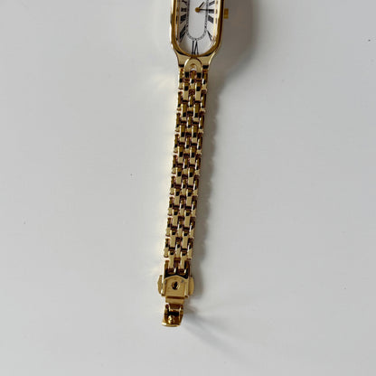 Yves Saint Laurent 1990s Oval Dial Gold Plated Watch