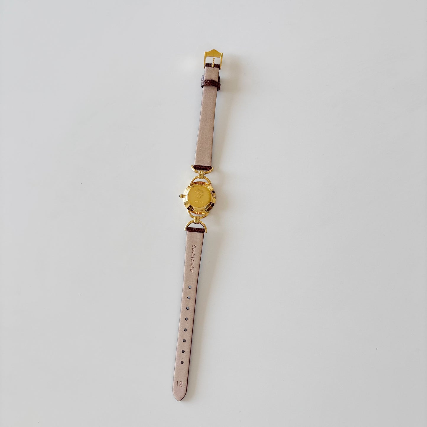 Gucci 1990s Gold Dial Gold Plated Horsebit Watch