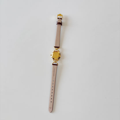 Gucci 1990s Gold Dial Gold Plated Horsebit Watch