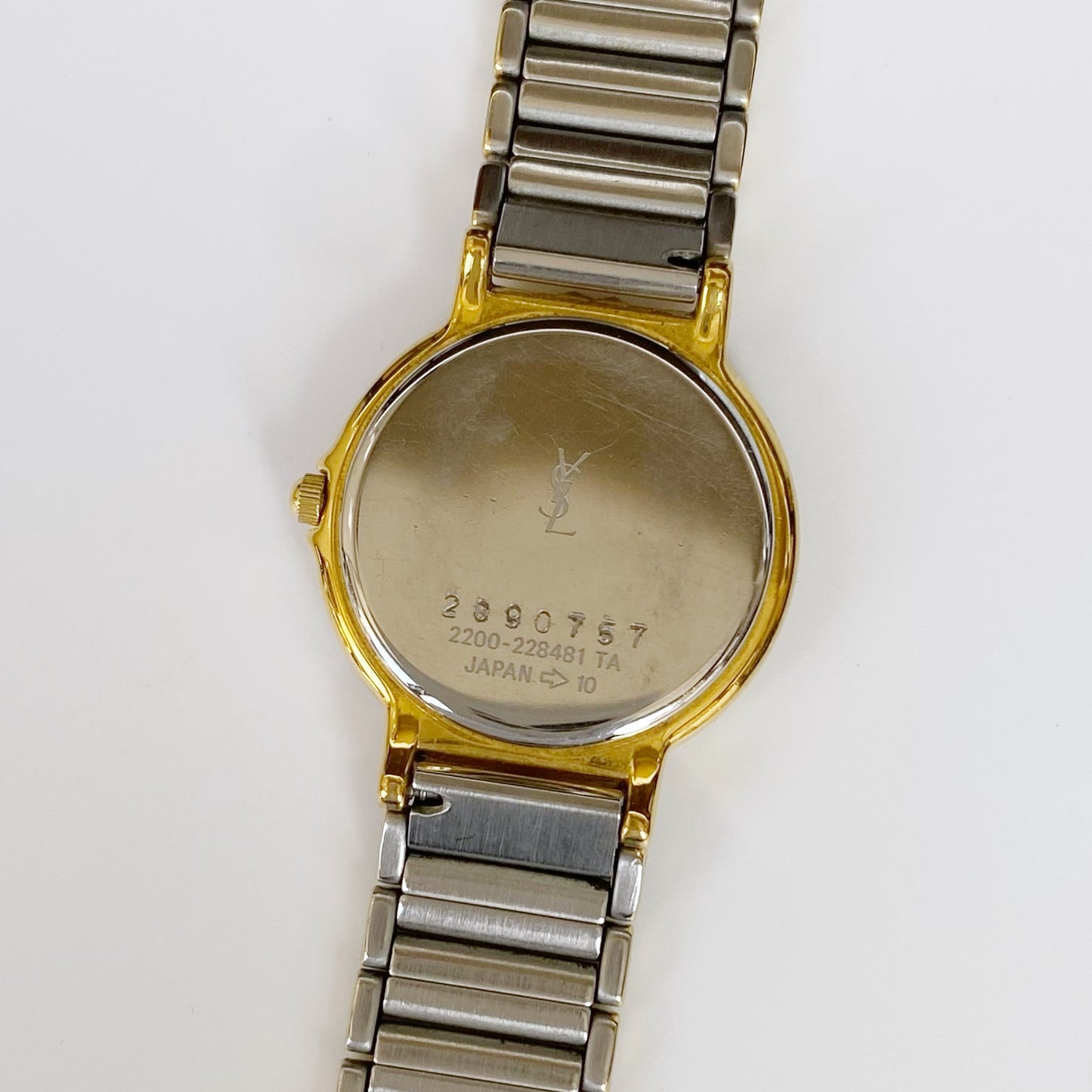 Yves Saint Laurent 1990s Round Two Tone Watch