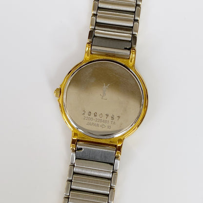 Yves Saint Laurent 1990s Round Two Tone Watch