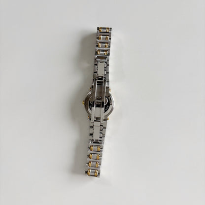 Gucci 1990s Date Round Dial Two Tone Watch