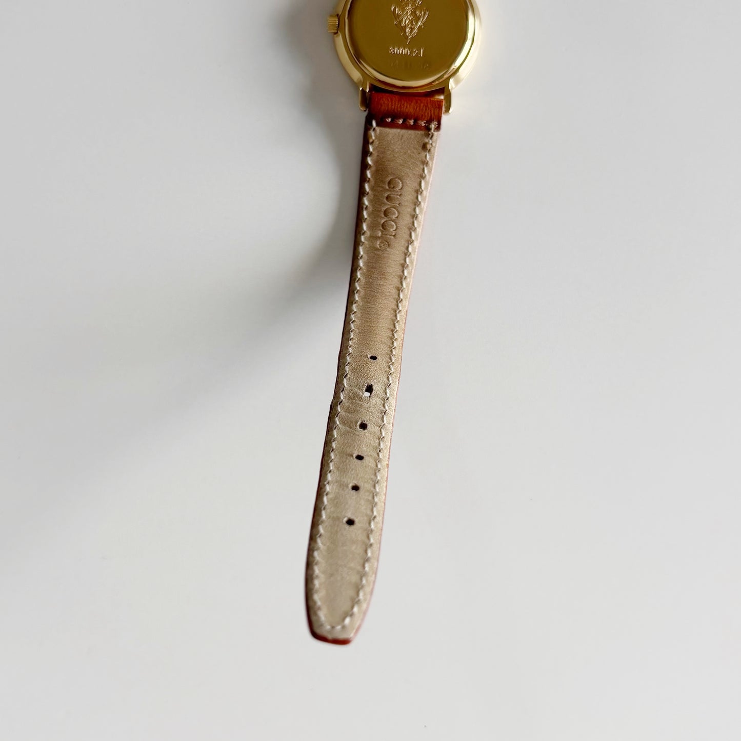 Gucci 1990s Sub Second Round Dial Gold Plated Watch