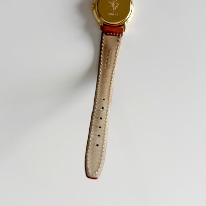 Gucci 1990s Sub Second Round Dial Gold Plated Watch