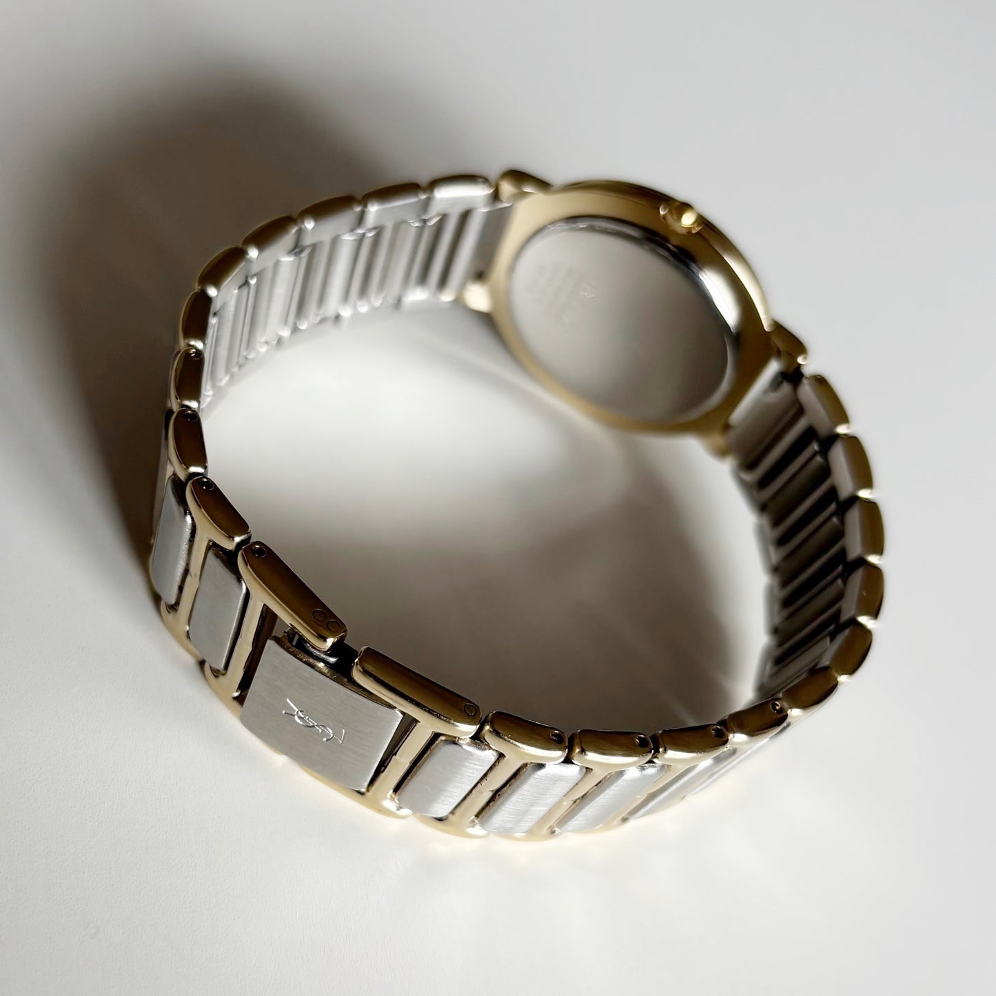 Yves Saint Laurent 1990s Round Dial Two Tone Watch (Large)