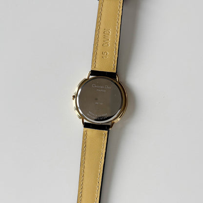 Dior 1990s CD Logo Round Dial Gold Plated Watch (Large)