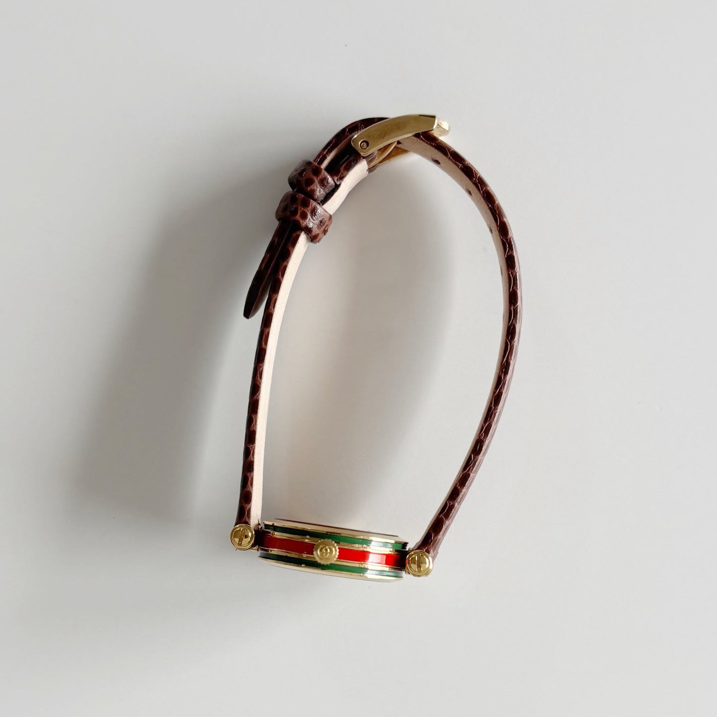 Gucci 1990s Sherry Round Dial Gold Plated Watch