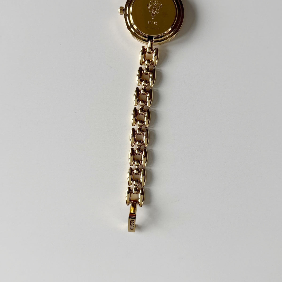 Gucci 1990s Interchangeable Bezel Gold Plated Rice Chain Watch with 6 bezels, case (165mm)