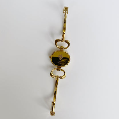 Gucci 1990s Seashell Dial Gold Plated Bangle Watch