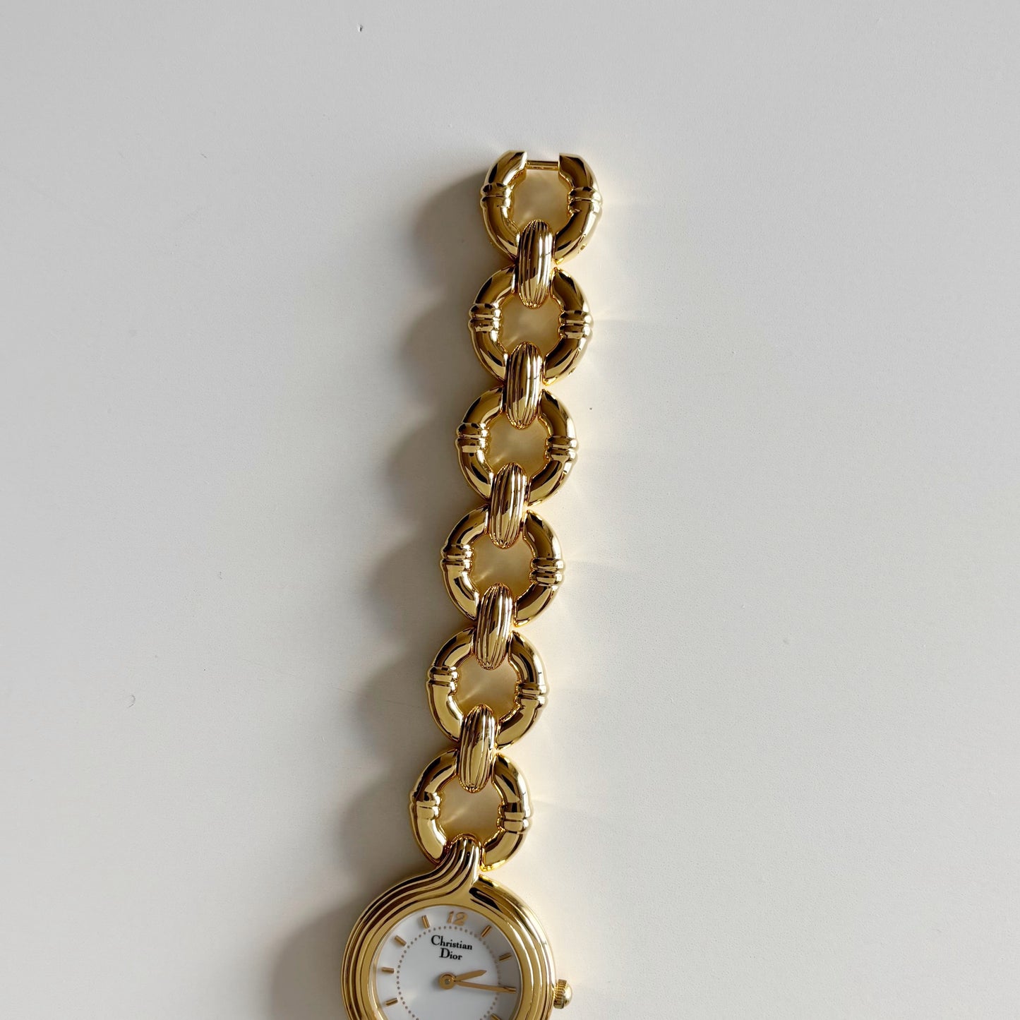Dior 1990s Round Dial Gold Plated Watch