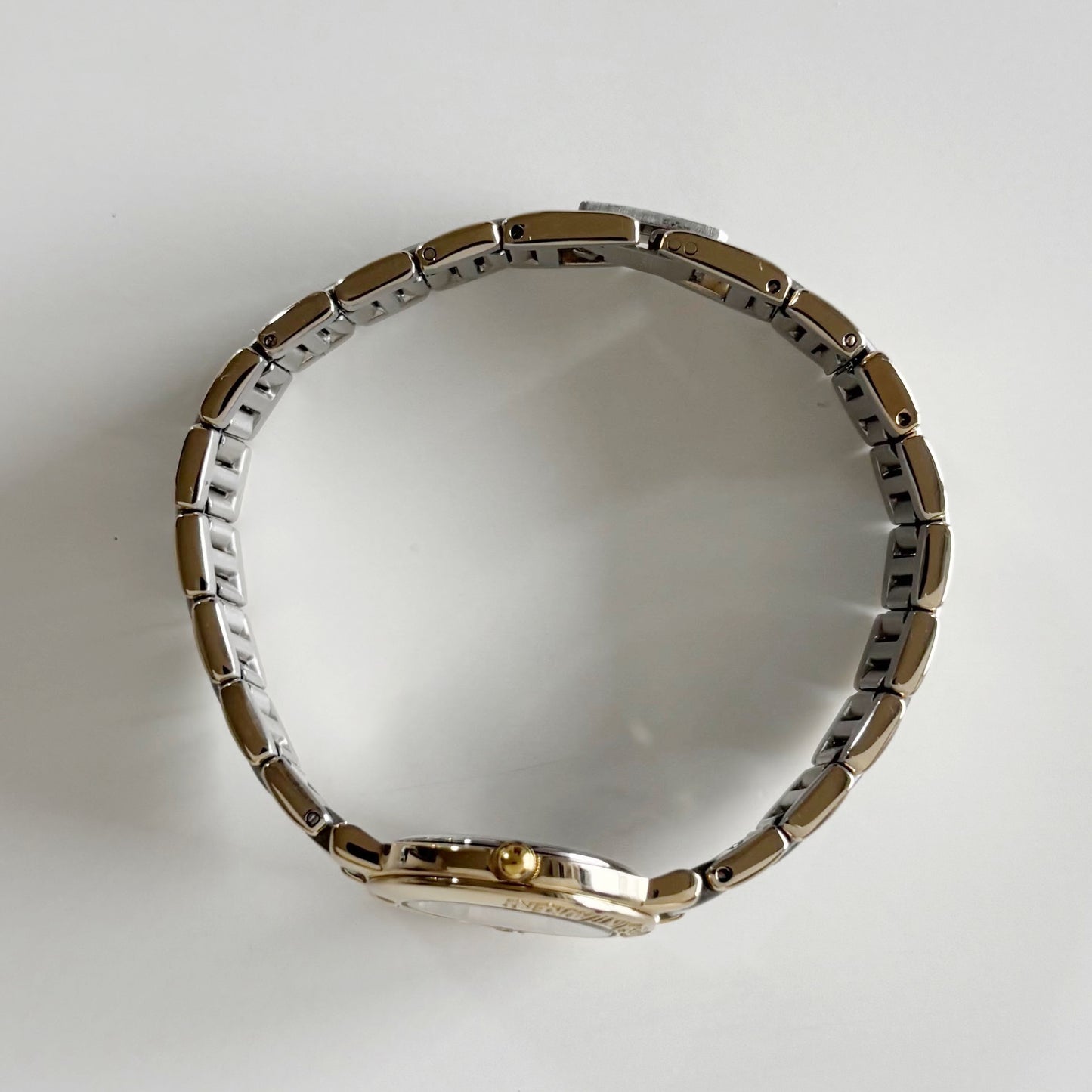 Yves Saint Laurent 1990s Black Dial Gold Plated Two Tone Watch