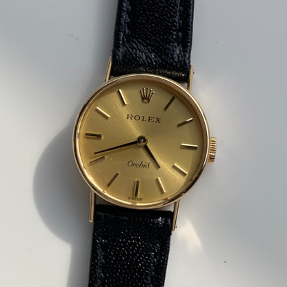 Rolex 1975 Orchid 18K Case Manual Wind Watch