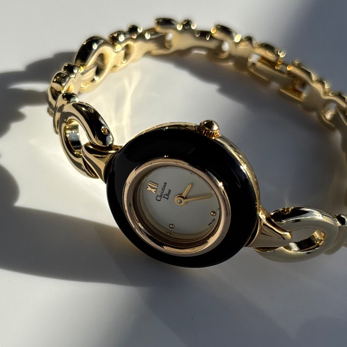 Dior 1990s Interchangeable Bezel Gold Plated Watch