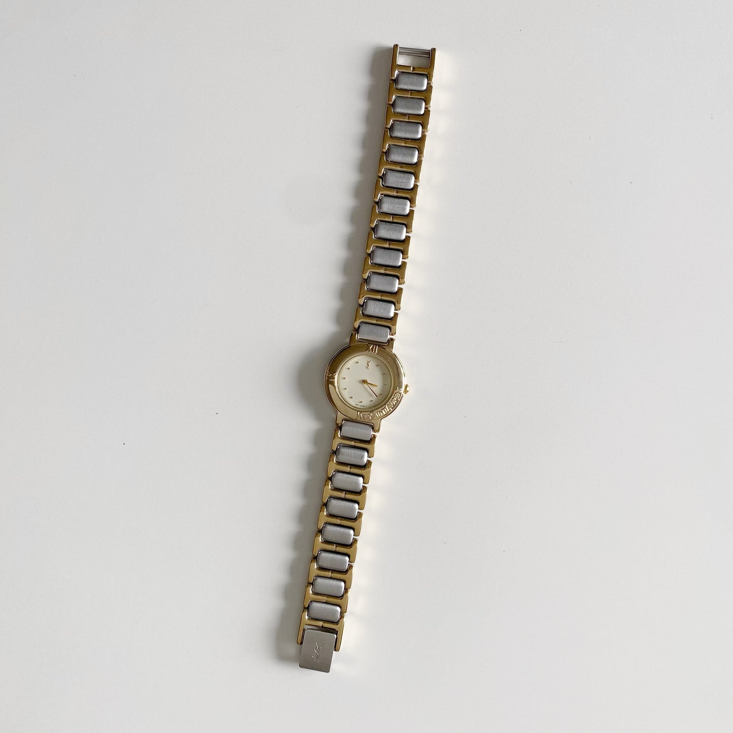 Yves Saint Laurent Round Dial Two Tone Watch