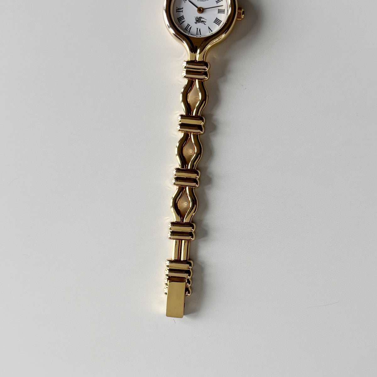 Burberry 1990s Round Dial Gold Plated Watch