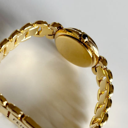 Fendi 1990s Seashell Dial Gold Plated Watch