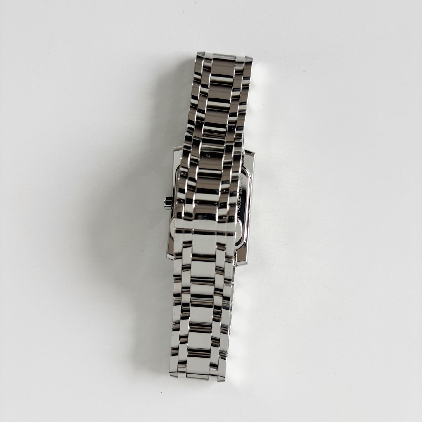 Fendi 1990s Seashell Dial Tank Stainless steel Watch