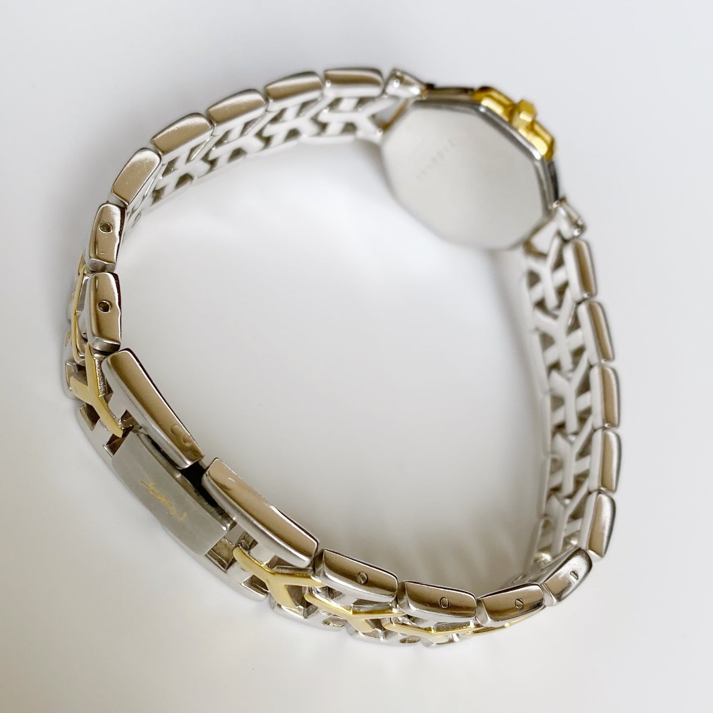 Yves Saint Laurent 1990s Octagon Two Tone Watch