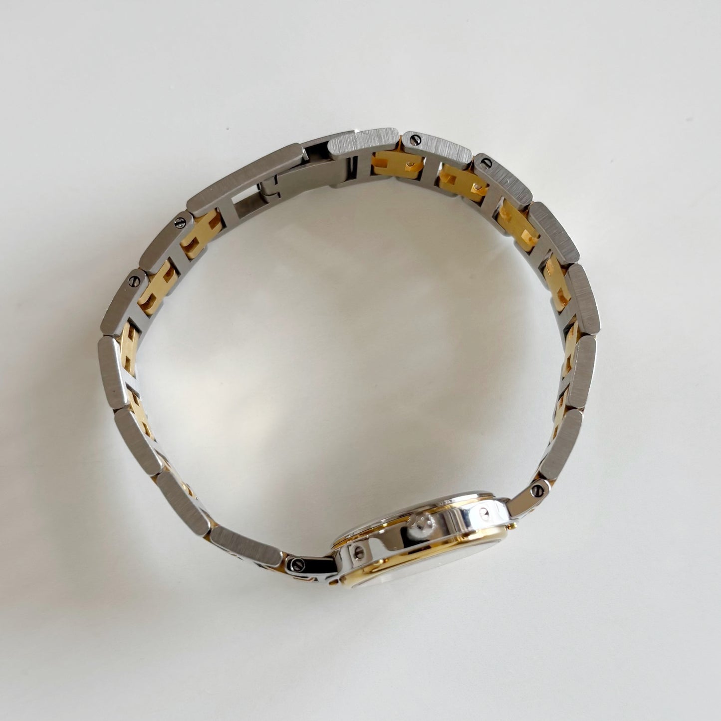 Hermes 1990s Clipper Round Dial Two Tone Watch