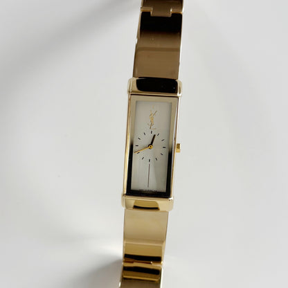 Yves Saint Laurent 1990s Rectangular Dial Gold Plated Watch
