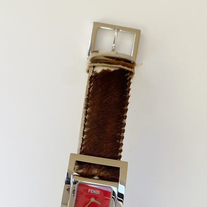 Fendi 1990s Gyro Rotating Face Pony Hair Watch