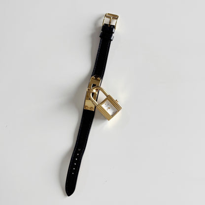 Hermes 1990s Kelly Gold Plated Watch