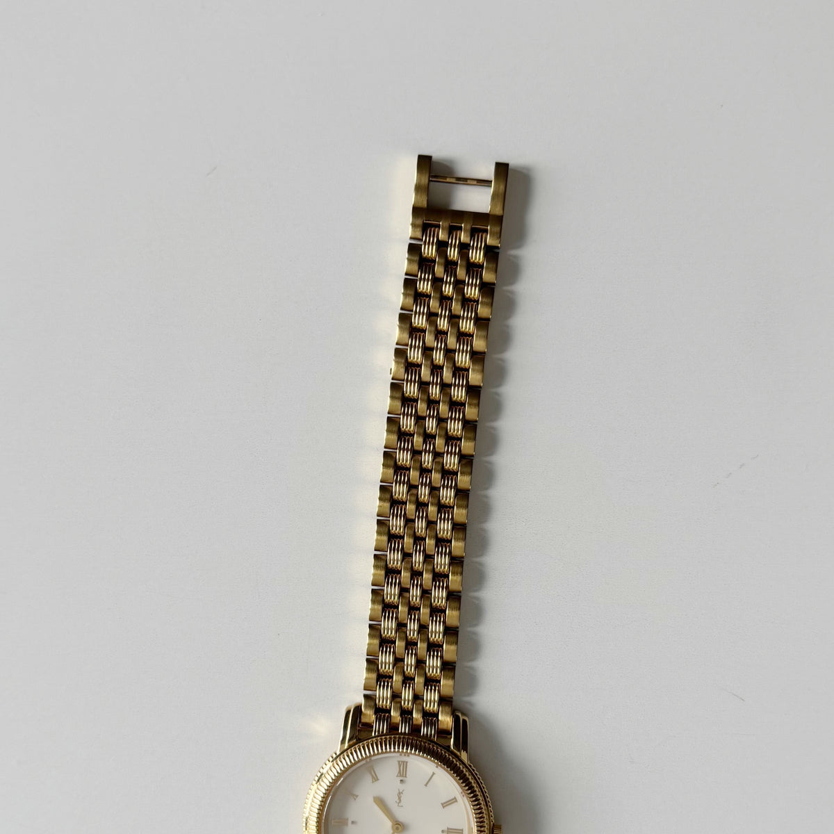 Yves Saint Laurent 1990s Round Dial Gold Plated Watch