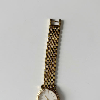 Yves Saint Laurent 1990s Round Dial Gold Plated Watch