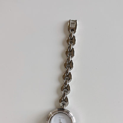 Gucci 1990s Interchangeable Bezel Stainless steel Chain Watch with 6 bezels, case (165mm)