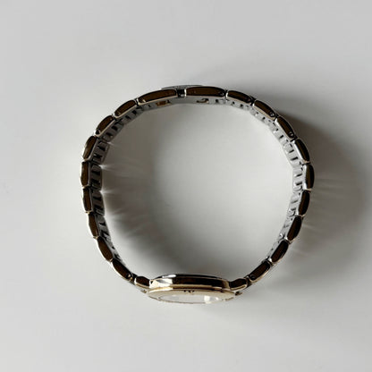 Yves Saint Laurent 1990s Round Dial Two Tone Gold Plated Watch