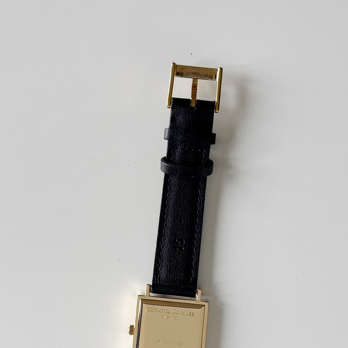 Tiffany 1990s Atlas Square Dial 18K Gold Case Watch