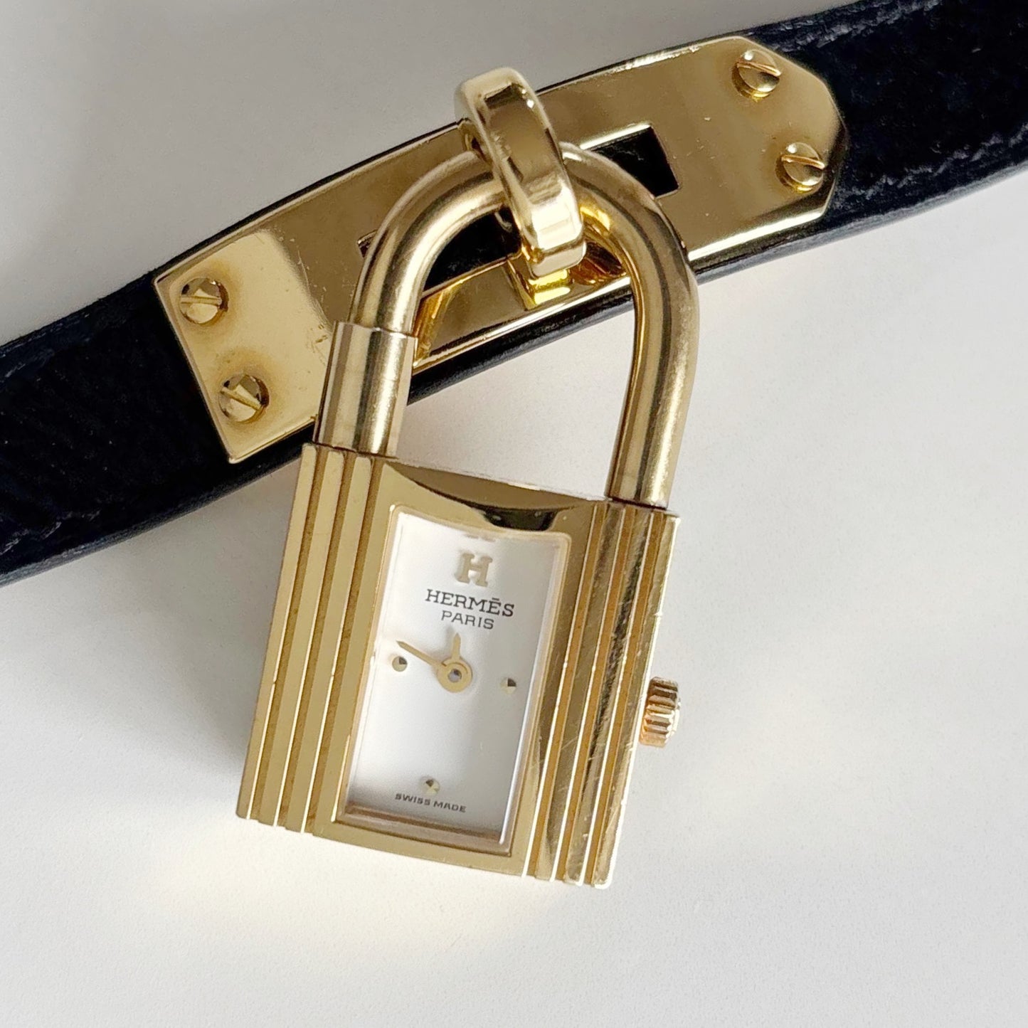 Hermes 1990s Kelly Gold Plated Watch