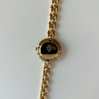 Gucci 1990s Interchangeable Bezel Gold Plated Rice Chain Watch with case, 6 bezels (160mm)